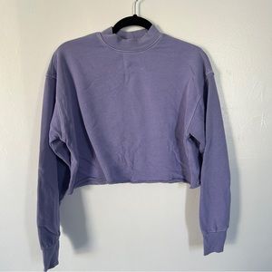 Forever21 Long Sleeve Cropped Pullover Lilac size Small
